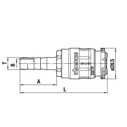 フルブローカプラ(ソケット)アルミニウム