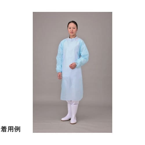 ポリエチカッポウエプロン ブルー