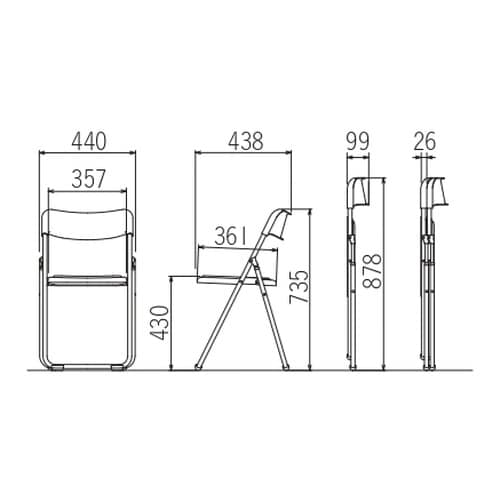 アルミ折りたたみチェア