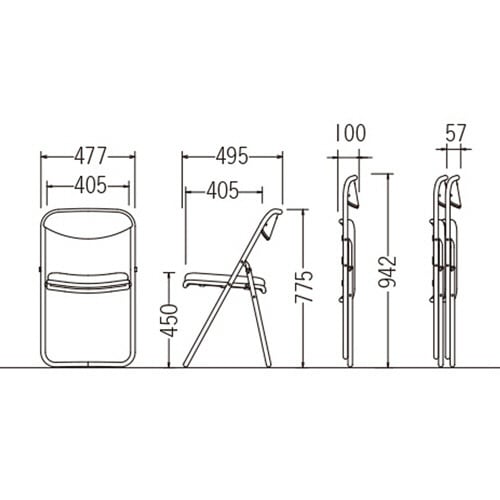 折りたたみチェア 厚張り