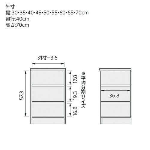 shelfit(シェルフィット) エースラック/カラーラック 幅オーダー 高さ700×奥行400mm