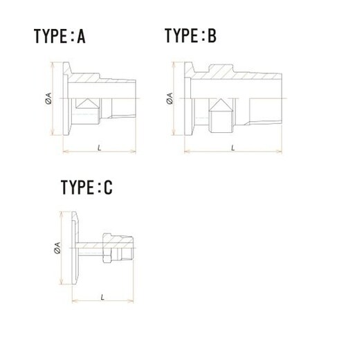 テーパーおすねじ