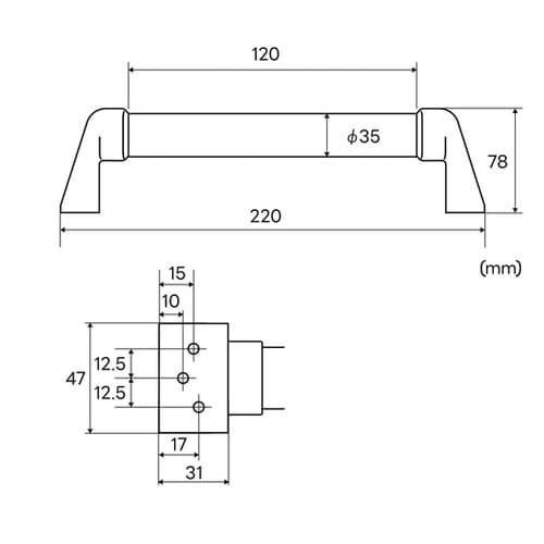 木製スマート手すり タテ・ヨコ兼用