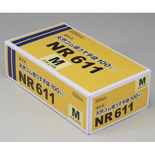 粉つき天然ゴム 極うす手袋 ナチュラル