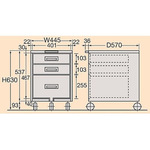 ステンレス作業台キャビネットワゴン