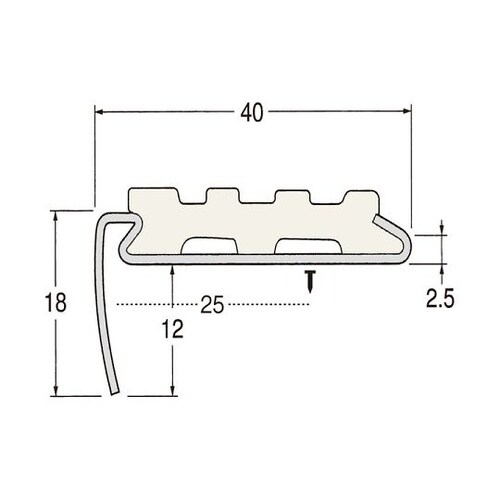 ノンスリップ タイヤ付 穴あき 1000mm