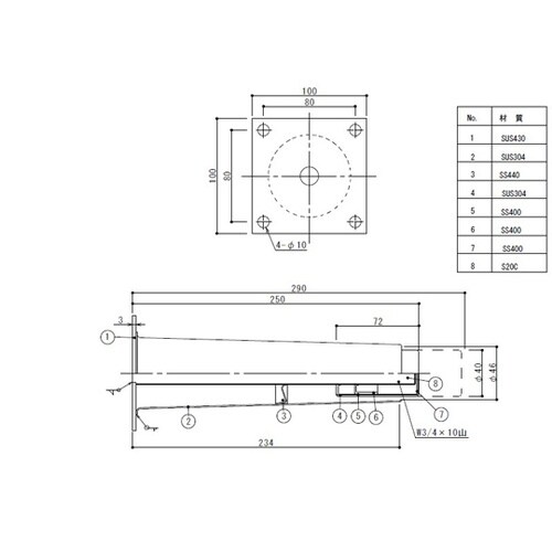 アジャスト脚 四角座