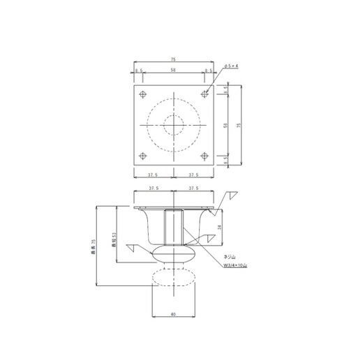 アジャスト脚 四角座