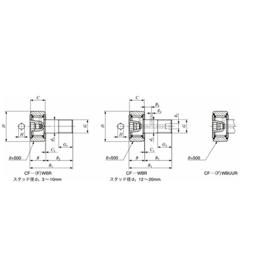 スラストワッシャ付カムフォロア