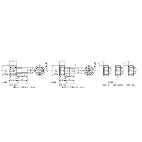 偏心カラー付きカムフォロア