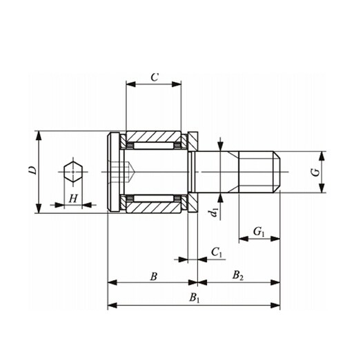 スラストワッシャ付きミニアチュアカムフォロア