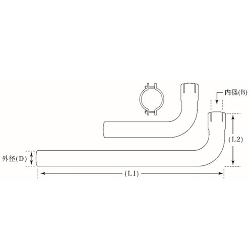 90度曲げパイプ