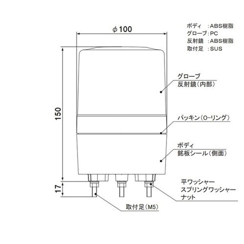 LED回転灯φ100 ニコスピナR100