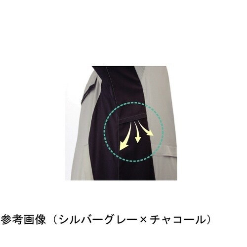 春夏作業服 帯電防止JIS適合 ベルデクセル 長袖ブルゾン ロイヤルブルー×ネイビー
