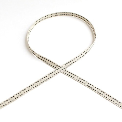 リネンツーステッチ リボン 8mm×10m巻