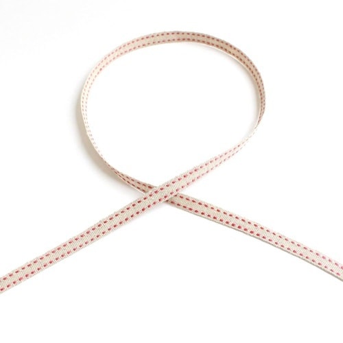 リネンツーステッチ リボン 8mm×10m巻