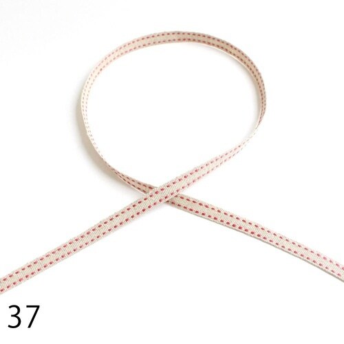 リネンツーステッチ リボン 8mm×10m巻