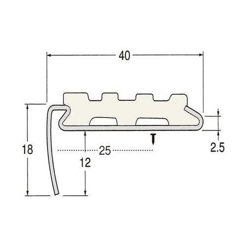 ノンスリップ タイヤ付 穴あき 1000mm