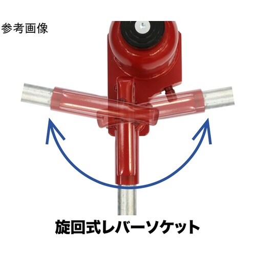 低床レバー回転・安全弁付油圧ジャッキ