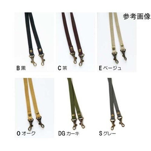 PPテープショルダーストラップ 金具アンティークゴールド 全長約80cmー130cm 1本入