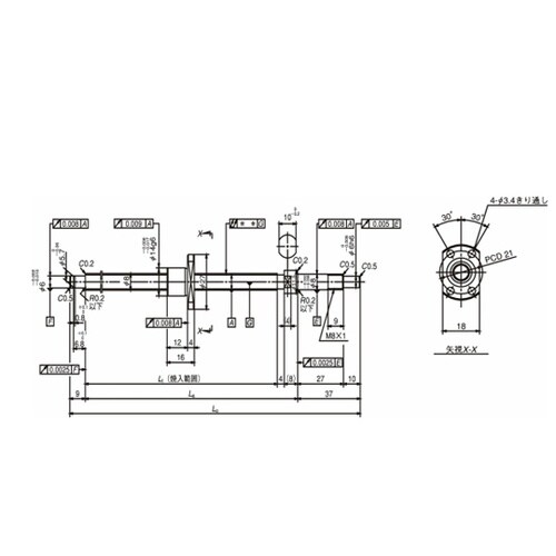 日本精工(NSK) 標準ボールねじ(軸端完成品) ミニアチュア(小リード)ボールねじ MA