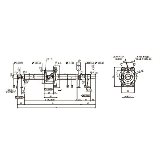 日本精工(NSK) 標準ボールねじ(軸端完成品) 小型機器用ボールねじ FA W1001FA
