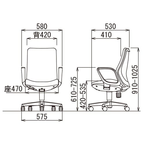 OA−3100シリーズ OA−3135 オフィスチェア ミドルバック サークル肘付