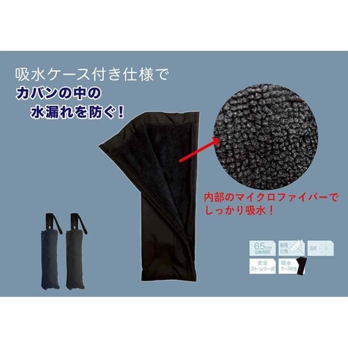 紳士折りたたみ傘 65cm吸水パック付き