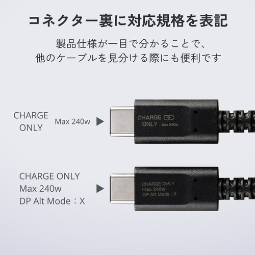 USB Type−C to USB Type−Cケーブル USB Power Delivery対応