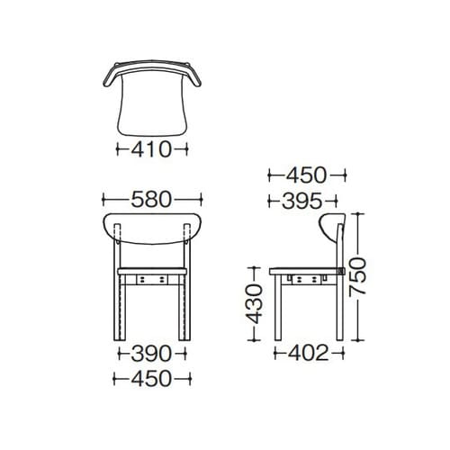 病室チェア リトルノ 幅広 ナチュラル色フレーム