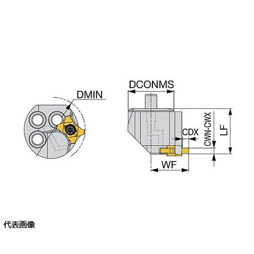 内径浅溝入れ加工用ヘッド S−STCIR/L−H S16−STCIR