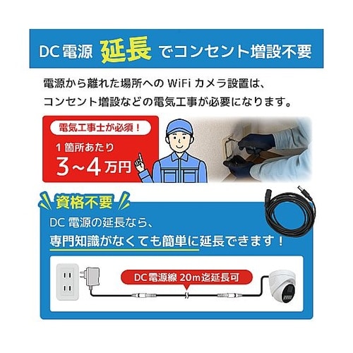 ワイヤレス300万画素ドーム型カメラ(1台)