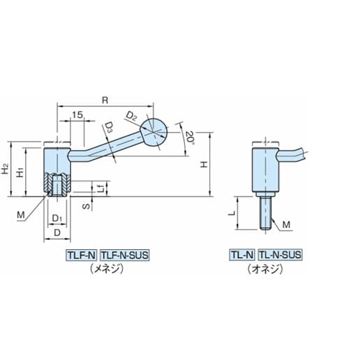 テンションレバー(オネジ)TL−N