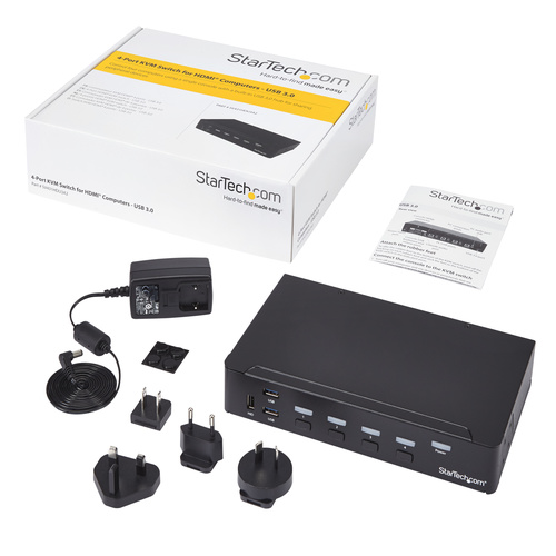 その他 その他 スターテック ＫＶＭスイッチ ４ポート ＨＤＭＩ／ＵＳＢハブ｜カウネット
