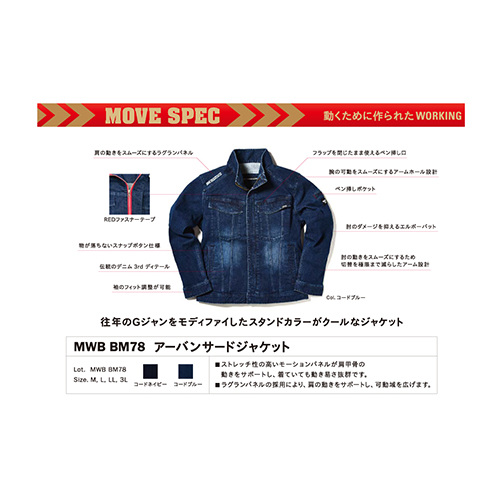 ミタニコーポレーション MWB BM78デニムジャケット(ブルー