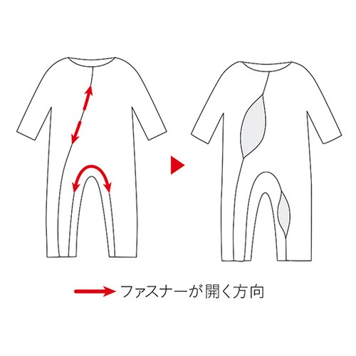 ソフトケア(R)ねまき両開きファスナー