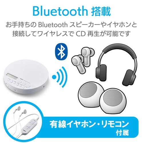ロジテック ポータブルcdプレーヤー 有線 bluetooth対応 lcp pap02bwh カウネット ロジテック ポータブルcdプレーヤー 有線 bluetooth対応 lcp pap02bwh カウネット