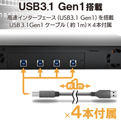 1Uラックマウント対応HDDケース - ELD-1UDUBK