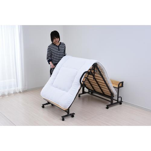 山善 宮付きすのこ折りたたみベッド｜カウネット
