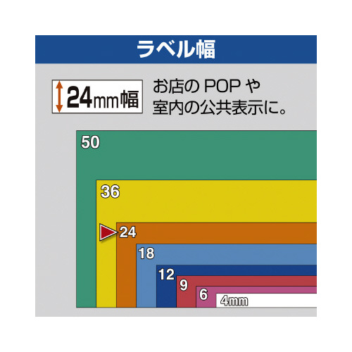 キングジム テプラ ＰＲＯテープ 下地がかくせる２４ｍｍ黒文字 ５ｍ