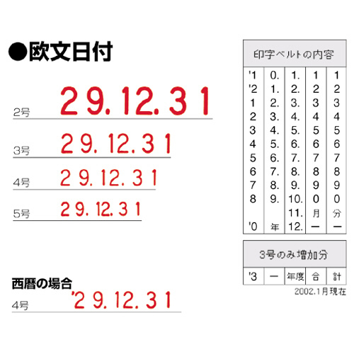 シヤチハタ エルゴグリップ 回転ゴム印 日付５号 ゴシック体 ２９．９