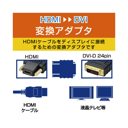 エレコム ＨＤＭＩーＤＶＩ変換アダプタ ブラック ＨＤＭＩ－ＤＶＩ