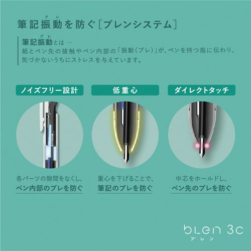 ゼブラ ブレン3C 3色ボールペン 0．7mm 黒・赤・青色