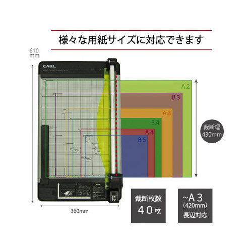 ディスクカッターＡ３　裁断枚数４０枚　ＤＣ－２３０Ｎ　裁断機・ペーパーカッター