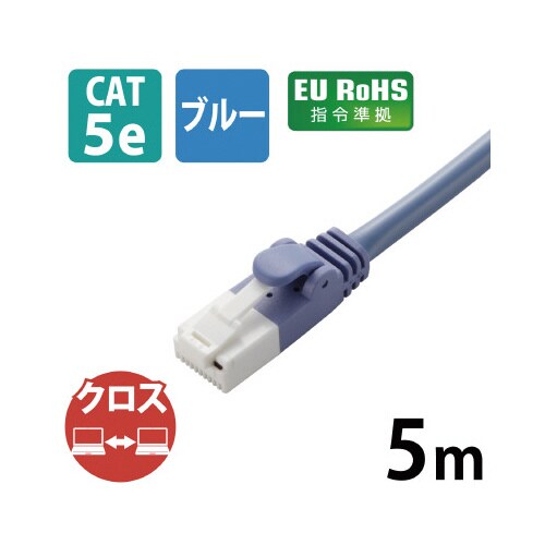 クロスLANケーブル Cat5E ツメ折れ防止