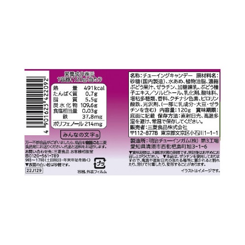 三菱食品 かむかむぶどう120gボトル 3個×3業務用の通販
