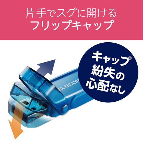フリップキャップ式USBメモリ