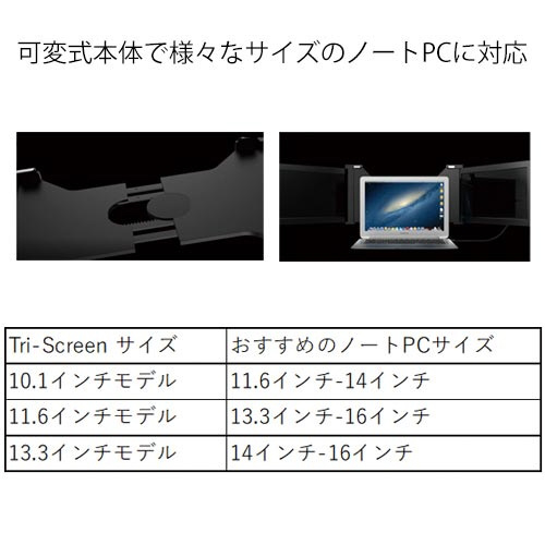 マルチディスプレイモバイルモニター “Tri-Screen” JAPANNEXTマルチディスプレイ