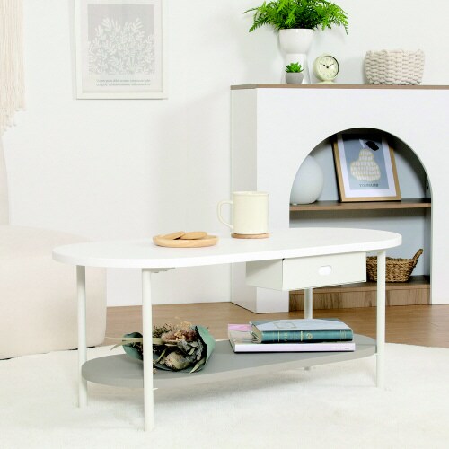 Chamillティッシュ収納付テーブル