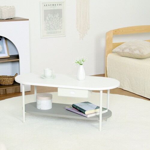 Chamillティッシュ収納付テーブル